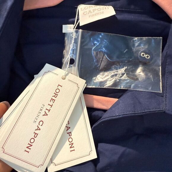 NWT Loretta Caponi Ileana eyelet cutout shirt sz XS - Picture 7 of 10